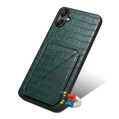 For Samsung Galaxy A51 5G Denior Imitation Crocodile Leather Back Phone Case with Holder(Green) - Galaxy Phone Cases by Denior | Online Shopping UK | buy2fix