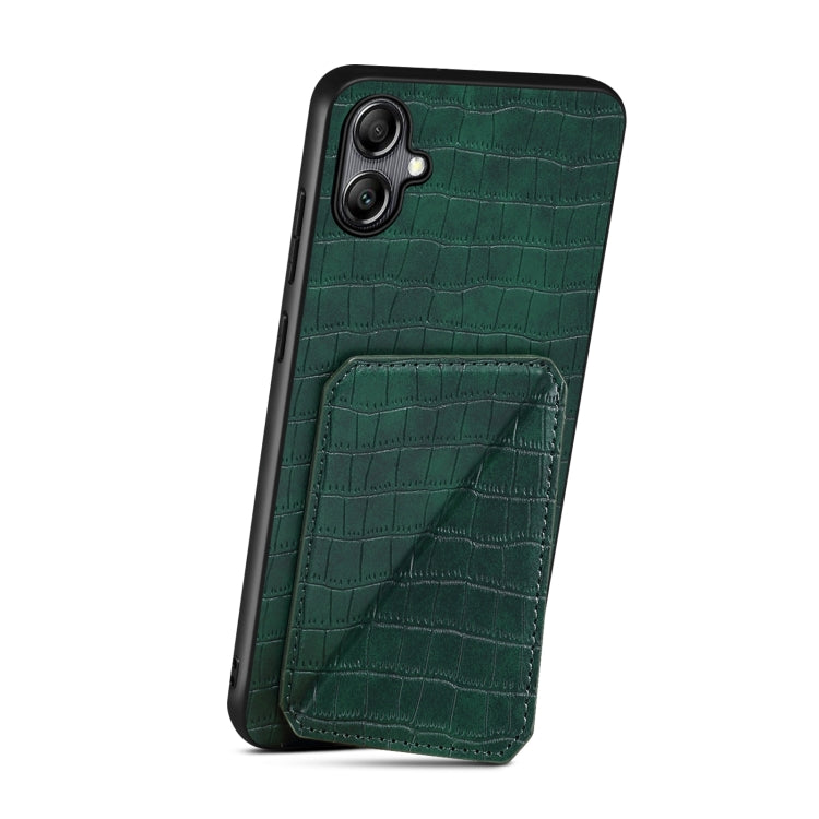 For Samsung Galaxy A53 5G Denior Imitation Crocodile Leather Back Phone Case with Holder(Green) by Denior