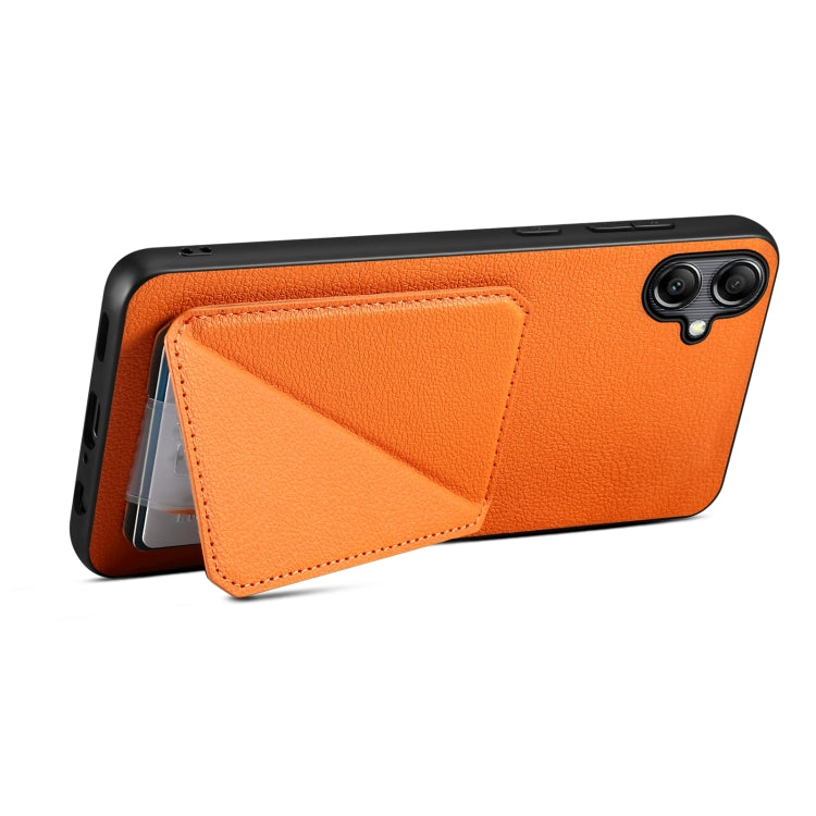 For Samsung Galaxy A05G Denior Imitation Calf Leather Back Phone Case with Holder(Orange) - Galaxy Phone Cases by Denior | Online Shopping UK | buy2fix