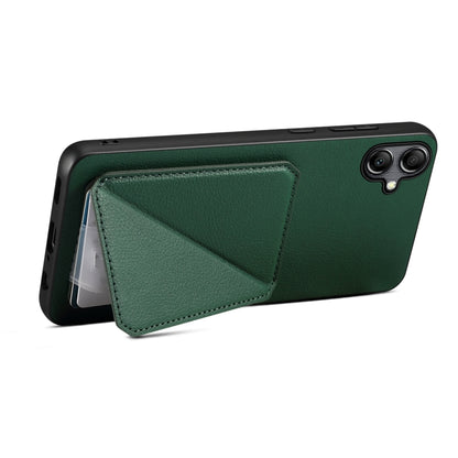 For Samsung Galaxy A05Gs Denior Imitation Calf Leather Back Phone Case with Holder(Green) - Galaxy Phone Cases by Denior | Online Shopping UK | buy2fix