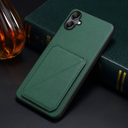 For Samsung Galaxy A05Gs Denior Imitation Calf Leather Back Phone Case with Holder(Green) - Galaxy Phone Cases by Denior | Online Shopping UK | buy2fix