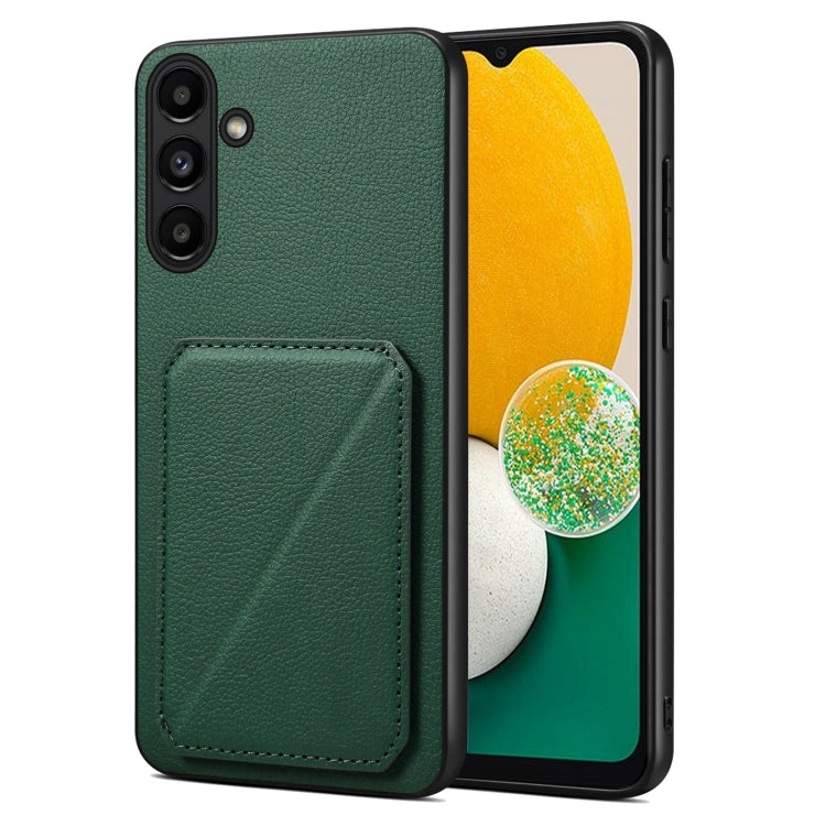 For Samsung Galaxy A13 5G Denior Imitation Calf Leather Back Phone Case with Holder(Green) - Galaxy Phone Cases by Denior | Online Shopping UK | buy2fix