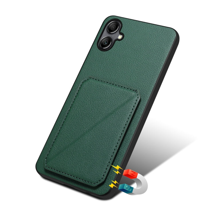 For Samsung Galaxy A20s Denior Imitation Calf Leather Back Phone Case with Holder(Green) - Galaxy Phone Cases by Denior | Online Shopping UK | buy2fix