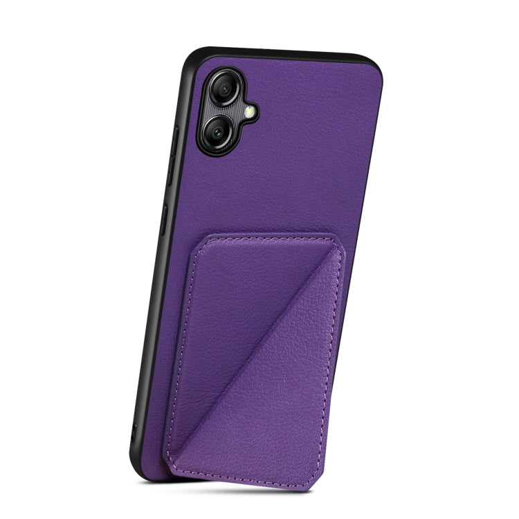 For Samsung Galaxy A22 5G Denior Imitation Calf Leather Back Phone Case with Holder(Purple) - Galaxy Phone Cases by Denior | Online Shopping UK | buy2fix