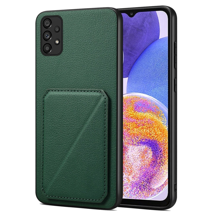 For Samsung Galaxy A23 5G / 4G Denior Imitation Calf Leather Back Phone Case with Holder(Green) - Galaxy Phone Cases by Denior | Online Shopping UK | buy2fix