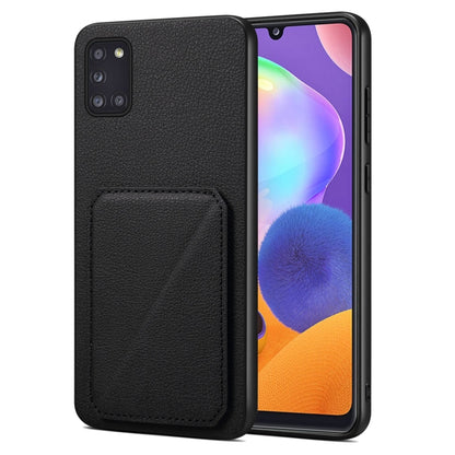 For Samsung Galaxy A31 Denior Imitation Calf Leather Back Phone Case with Holder(Black) - Galaxy Phone Cases by Denior | Online Shopping UK | buy2fix