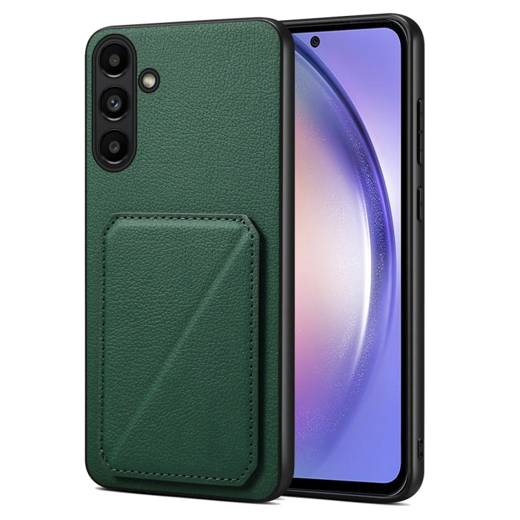 For Samsung Galaxy A54 5G Denior Imitation Calf Leather Back Phone Case with Holder(Green) - Galaxy Phone Cases by Denior | Online Shopping UK | buy2fix