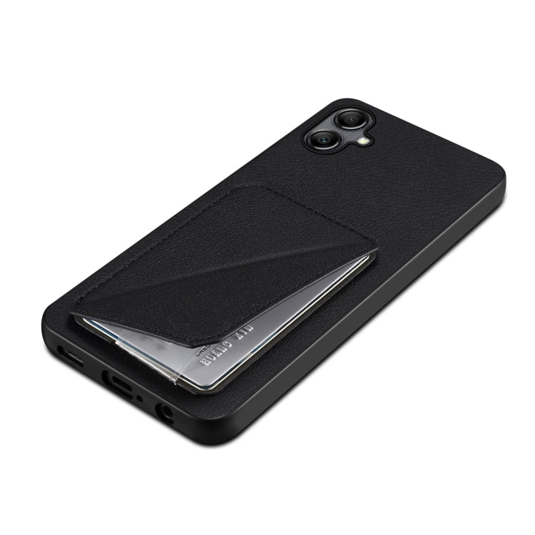 For Samsung Galaxy A70 Denior Imitation Calf Leather Back Phone Case with Holder(Black) - Galaxy Phone Cases by Denior | Online Shopping UK | buy2fix