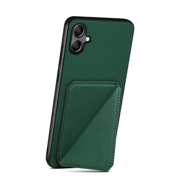 For Samsung Galaxy S21 FE 5G Denior Imitation Calf Leather Back Phone Case with Holder(Green) - Galaxy Phone Cases by Denior | Online Shopping UK | buy2fix