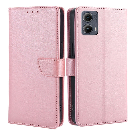 For Motorola Edge 5G 2024 Calf Texture Buckle Flip Leather Phone Case(Rose Gold) by buy2fix