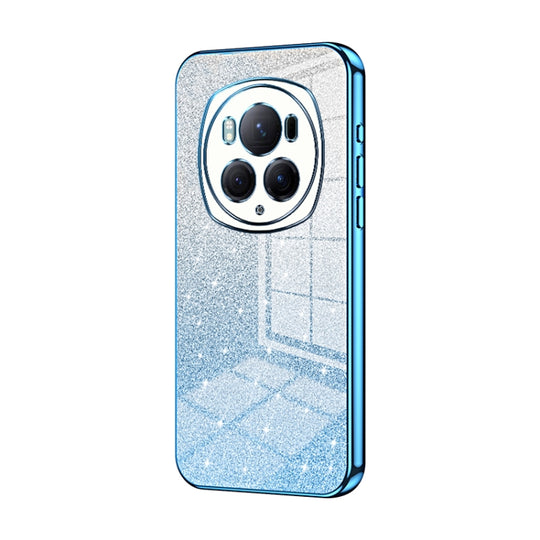 For Honor Magic6 Pro Gradient Glitter Powder Electroplated Phone Case(Blue)