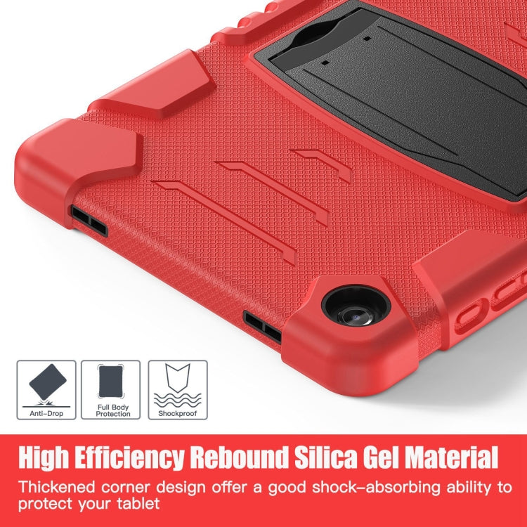 For Samsung Galaxy Tab A9+ / X210 PC Hybrid Silicone Tablet Case with Holder(Red) - Galaxy Tab A9+ by buy2fix | Online Shopping UK | buy2fix