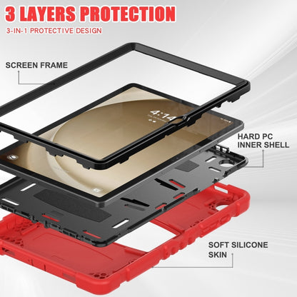 For Samsung Galaxy Tab A9+ / X210 PC Hybrid Silicone Tablet Case with Holder(Red) - Galaxy Tab A9+ by buy2fix | Online Shopping UK | buy2fix