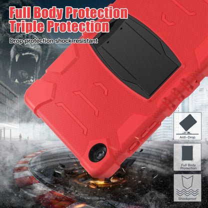 For Samsung Galaxy Tab A9+ / X210 PC Hybrid Silicone Tablet Case with Holder(Red) - Galaxy Tab A9+ by buy2fix | Online Shopping UK | buy2fix