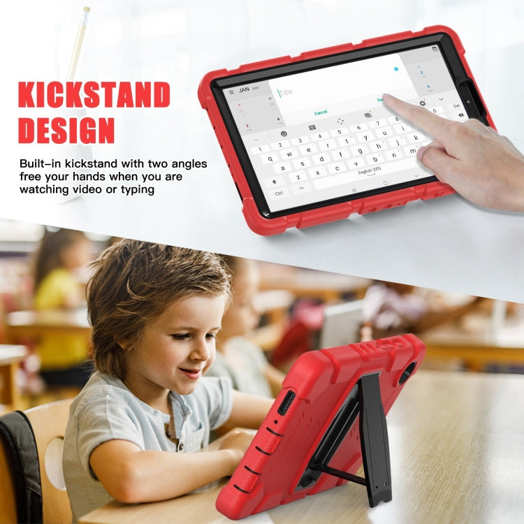 For Samsung Galaxy Tab A9+ / X210 PC Hybrid Silicone Tablet Case with Holder(Red) - Galaxy Tab A9+ by buy2fix | Online Shopping UK | buy2fix
