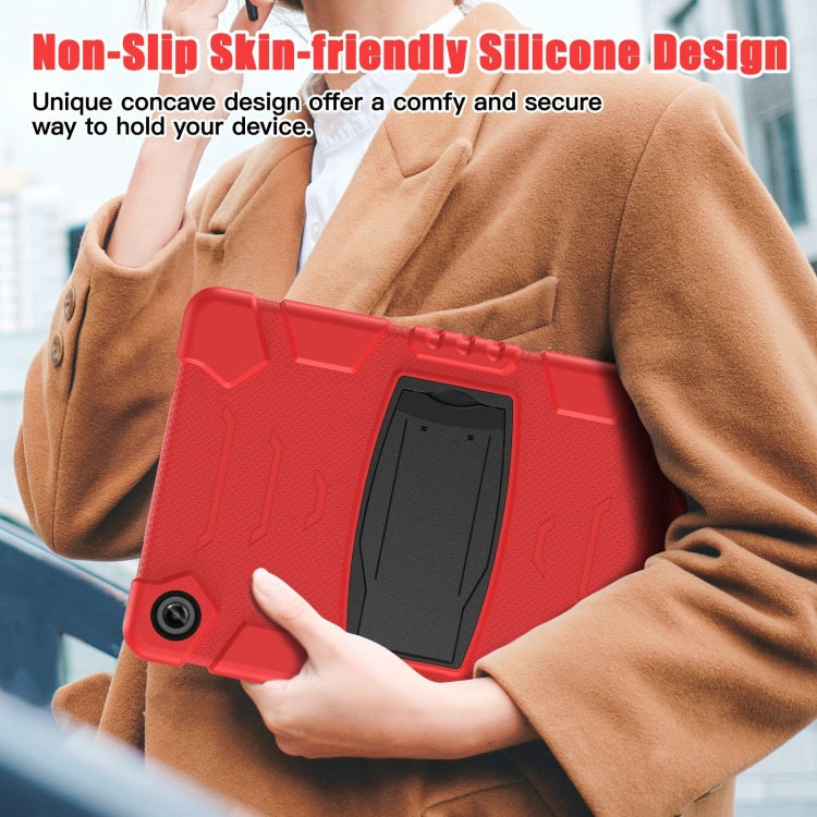 For Samsung Galaxy Tab A9+ / X210 PC Hybrid Silicone Tablet Case with Holder(Red) - Galaxy Tab A9+ by buy2fix | Online Shopping UK | buy2fix
