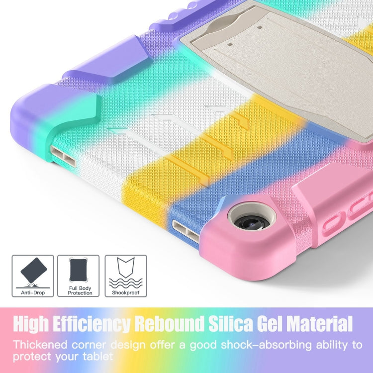 For Samsung Galaxy Tab A9+ / X210 PC Hybrid Silicone Tablet Case with Holder(Colorful Pink) - Galaxy Tab A9+ by buy2fix | Online Shopping UK | buy2fix