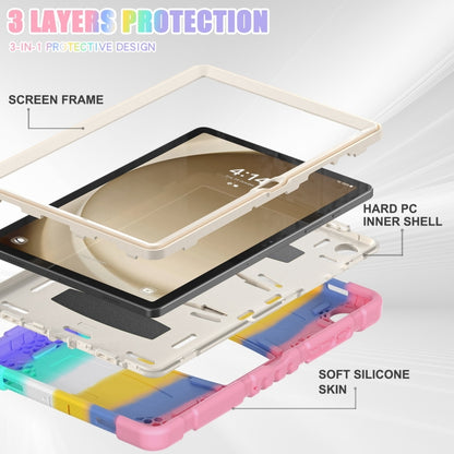 For Samsung Galaxy Tab A9+ / X210 PC Hybrid Silicone Tablet Case with Holder(Colorful Pink) - Galaxy Tab A9+ by buy2fix | Online Shopping UK | buy2fix