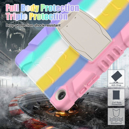 For Samsung Galaxy Tab A9+ / X210 PC Hybrid Silicone Tablet Case with Holder(Colorful Pink) - Galaxy Tab A9+ by buy2fix | Online Shopping UK | buy2fix