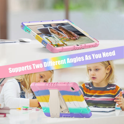 For Samsung Galaxy Tab A9+ / X210 PC Hybrid Silicone Tablet Case with Holder(Colorful Pink) - Galaxy Tab A9+ by buy2fix | Online Shopping UK | buy2fix