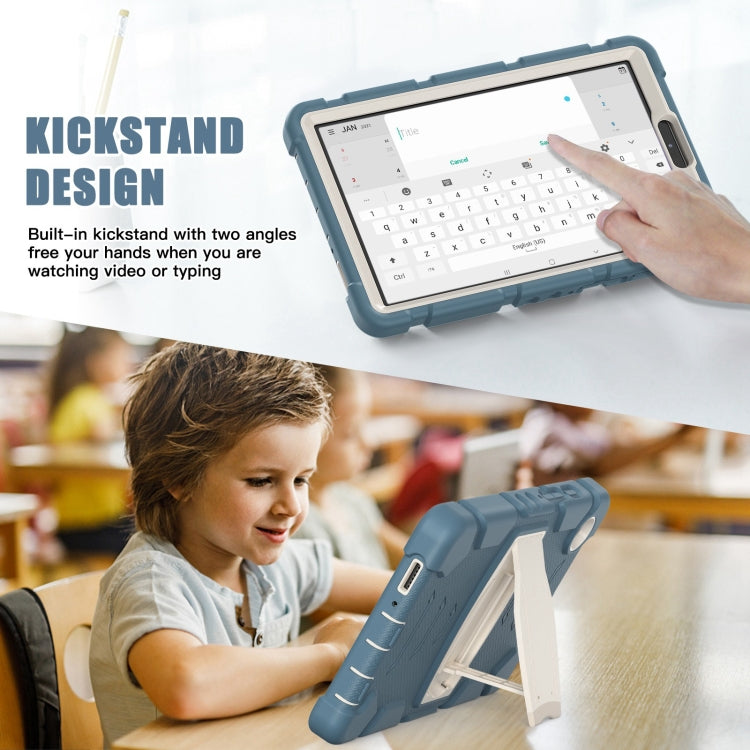 For Samsung Galaxy Tab A9+ / X210 PC Hybrid Silicone Tablet Case with Holder(Cornflower Blue) - Galaxy Tab A9+ by buy2fix | Online Shopping UK | buy2fix