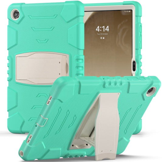 For Samsung Galaxy Tab A9+ / X210 PC Hybrid Silicone Tablet Case with Holder(Mint Green) - Galaxy Tab A9+ by buy2fix | Online Shopping UK | buy2fix