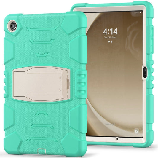 For Samsung Galaxy Tab A9+ / X210 PC Hybrid Silicone Tablet Case with Holder(Mint Green) - Galaxy Tab A9+ by buy2fix | Online Shopping UK | buy2fix