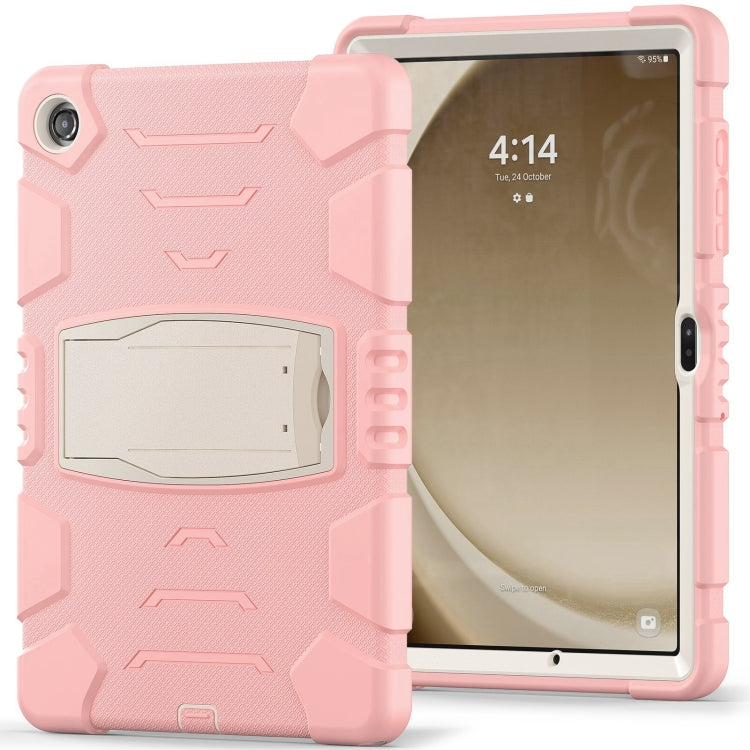 For Samsung Galaxy Tab A9+ / X210 PC Hybrid Silicone Tablet Case with Holder(Cherry Blossoms Pink) - Galaxy Tab A9+ by buy2fix | Online Shopping UK | buy2fix