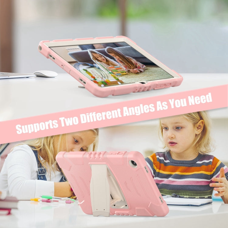 For Samsung Galaxy Tab A9+ / X210 PC Hybrid Silicone Tablet Case with Holder(Cherry Blossoms Pink) - Galaxy Tab A9+ by buy2fix | Online Shopping UK | buy2fix