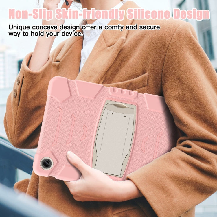 For Samsung Galaxy Tab A9+ / X210 PC Hybrid Silicone Tablet Case with Holder(Cherry Blossoms Pink) - Galaxy Tab A9+ by buy2fix | Online Shopping UK | buy2fix