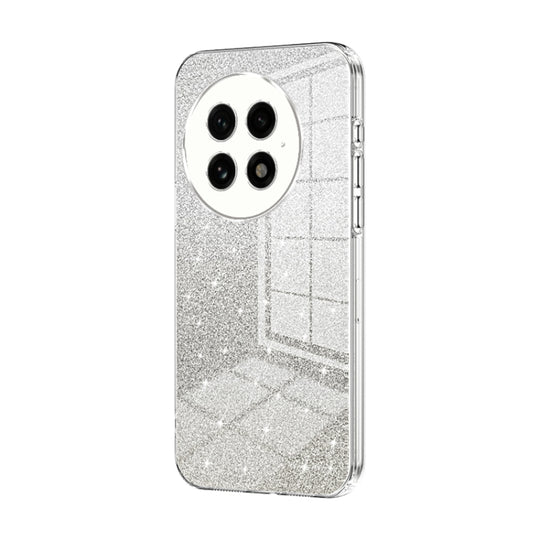 For OnePlus 13 Gradient Glitter Powder Electroplated Phone Case(Transparent)