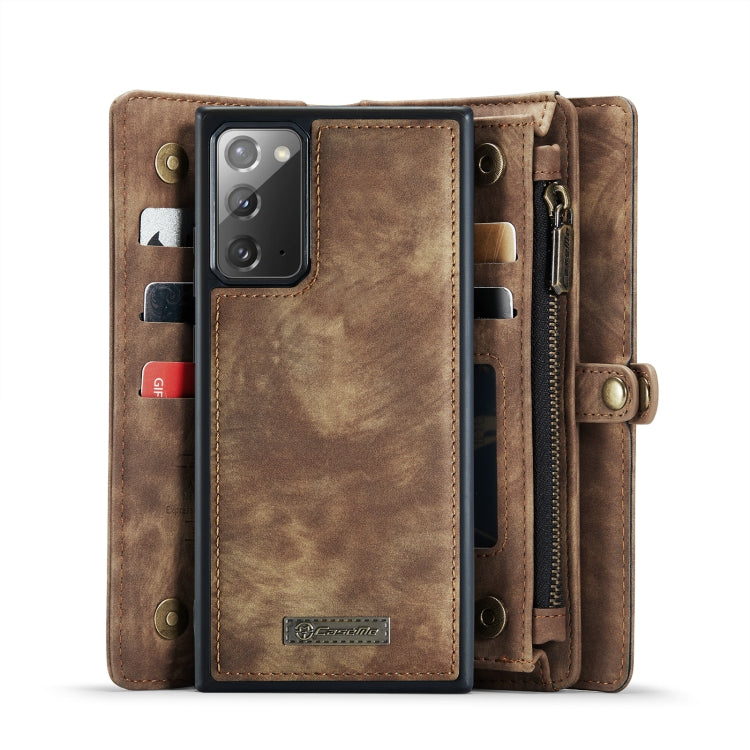 For Samsung Galaxy Note20 CaseMe-008 Detachable Multifunctional Horizontal Flip Leather Case with Card Slot & Holder & Zipper Wallet & Photo Frame(Brown) - Galaxy Note20 Cases by CaseMe | Online Shopping UK | buy2fix