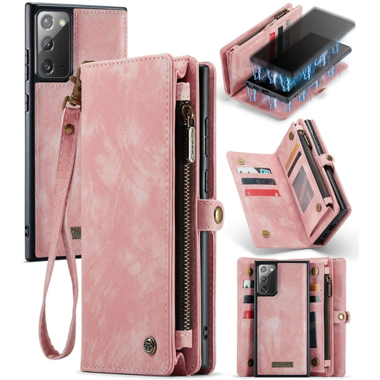 For Samsung Galaxy Note20 CaseMe-008 Detachable Multifunctional Horizontal Flip Leather Case with Card Slot & Holder & Zipper Wallet & Photo Frame (Pink) by CaseMe