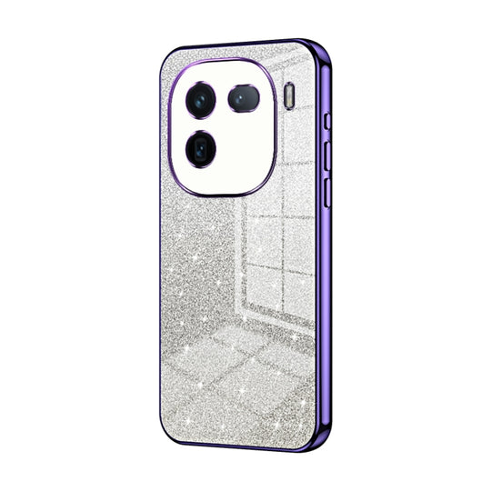 For vivo iQOO 12 Gradient Glitter Powder Electroplated Phone Case(Purple)