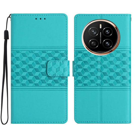 For Honor Magic7 Pro Diamond Embossed Skin Feel Leather Phone Case(Blue)