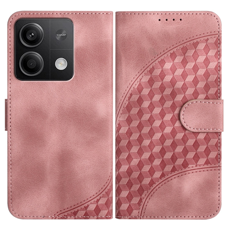 For Xiaomi Redmi Note 13 5G YX0060 Elephant Head Embossed Phone Leather Case with Lanyard(Pink) - Note 13 Cases by buy2fix | Online Shopping UK | buy2fix