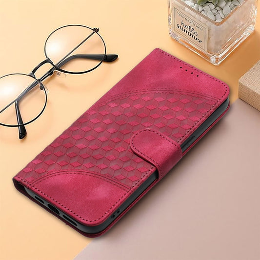 For Xiaomi Redmi 13C YX0060 Elephant Head Embossed Phone Leather Case with Lanyard(Rose Red) by buy2fix