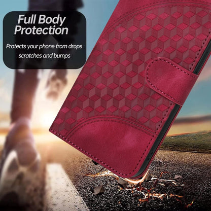 For Xiaomi Redmi 13C YX0060 Elephant Head Embossed Phone Leather Case with Lanyard(Rose Red) - 13C Cases by buy2fix | Online Shopping UK | buy2fix