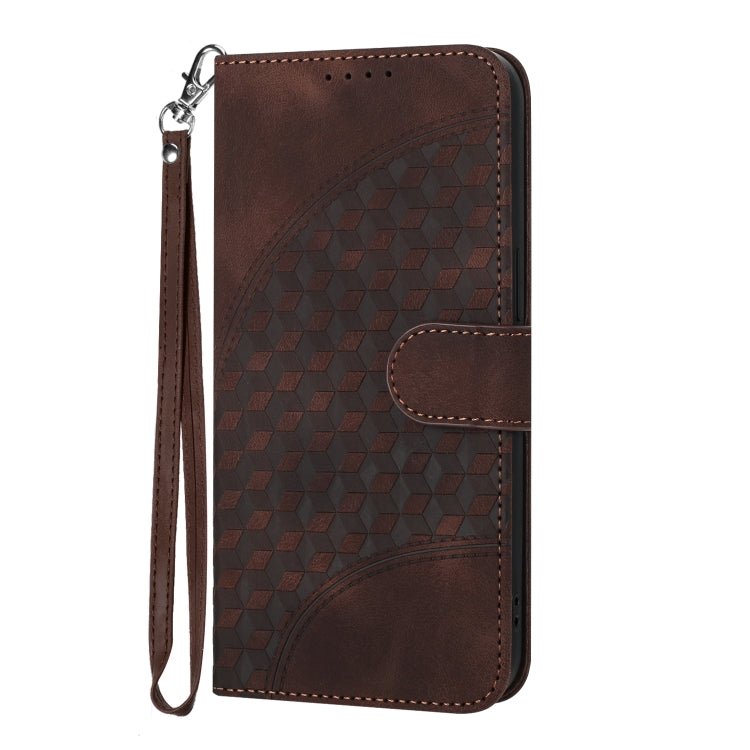 For Xiaomi Redmi K70 YX0060 Elephant Head Embossed Phone Leather Case with Lanyard(Coffee) - K70 Cases by buy2fix | Online Shopping UK | buy2fix