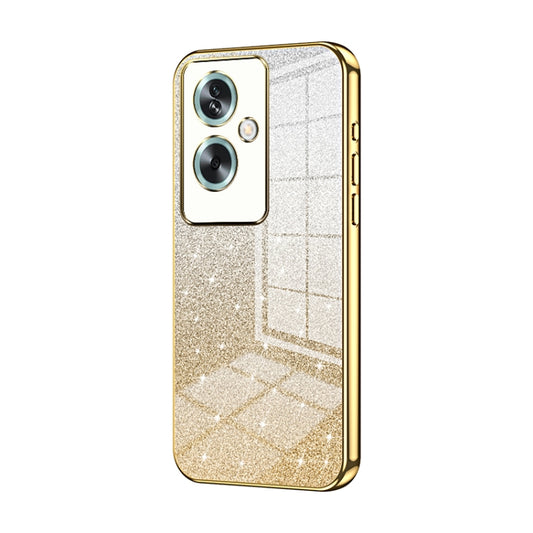 For OPPO A79 5G / A2 Gradient Glitter Powder Electroplated Phone Case(Gold) - OPPO Cases by buy2fix | Online Shopping UK | buy2fix