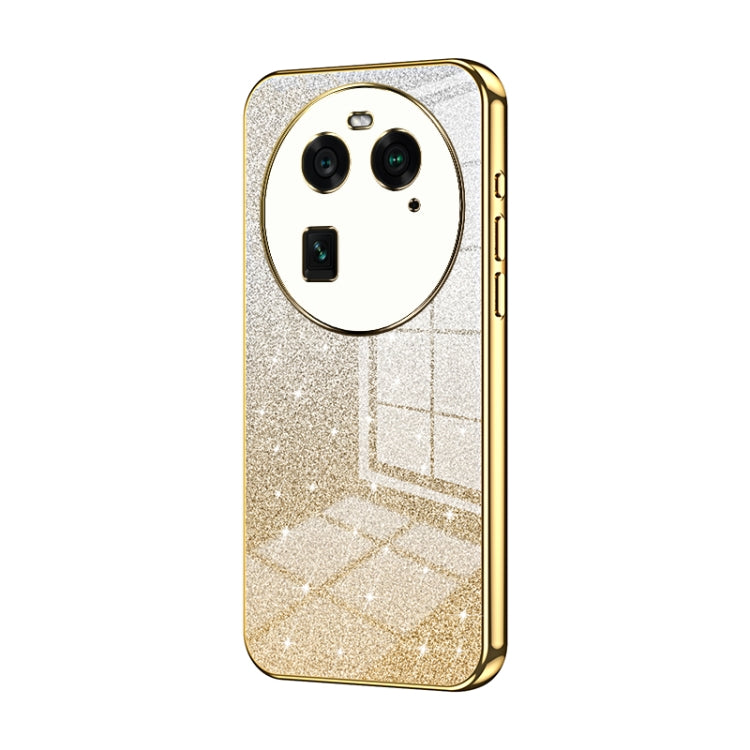 For OPPO Find X6 Gradient Glitter Powder Electroplated Phone Case(Gold) - OPPO Cases by buy2fix | Online Shopping UK | buy2fix