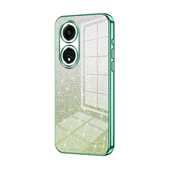 For OPPO A1 Pro Gradient Glitter Powder Electroplated Phone Case(Green)
