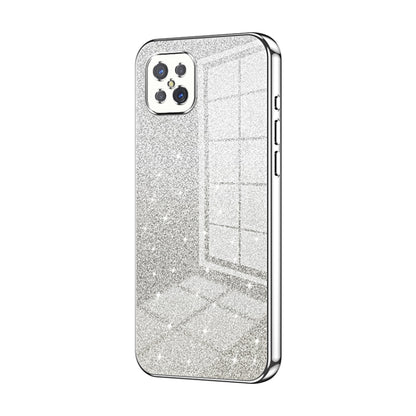 For OPPO A92s / Reno4 Z 5G Gradient Glitter Powder Electroplated Phone Case(Silver) - OPPO Cases by buy2fix | Online Shopping UK | buy2fix