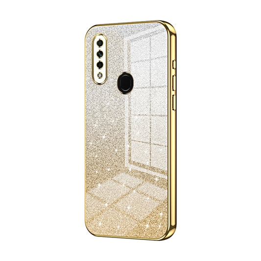 For OPPO A8 / A31 2020 Gradient Glitter Powder Electroplated Phone Case(Gold) - OPPO Cases by buy2fix | Online Shopping UK | buy2fix
