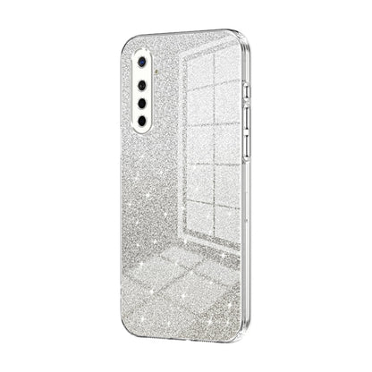 For OPPO K5 / Realme XT/XT 730G Gradient Glitter Powder Electroplated Phone Case(Transparent) - OPPO Cases by buy2fix | Online Shopping UK | buy2fix