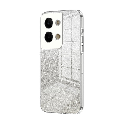 For OPPO Reno9 / Reno9 Pro Gradient Glitter Powder Electroplated Phone Case(Transparent) - OPPO Cases by buy2fix | Online Shopping UK | buy2fix