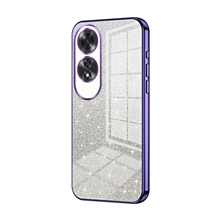 For OPPO A60 Gradient Glitter Powder Electroplated Phone Case(Purple) by buy2fix