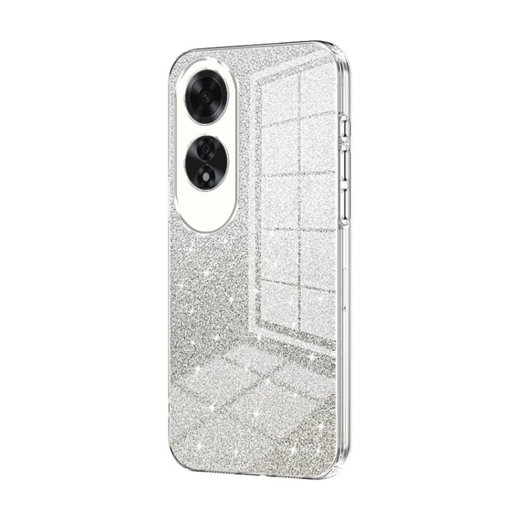 For OPPO A60 Gradient Glitter Powder Electroplated Phone Case(Transparent) by buy2fix