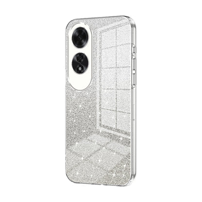 For OPPO A60 Gradient Glitter Powder Electroplated Phone Case(Transparent) by buy2fix