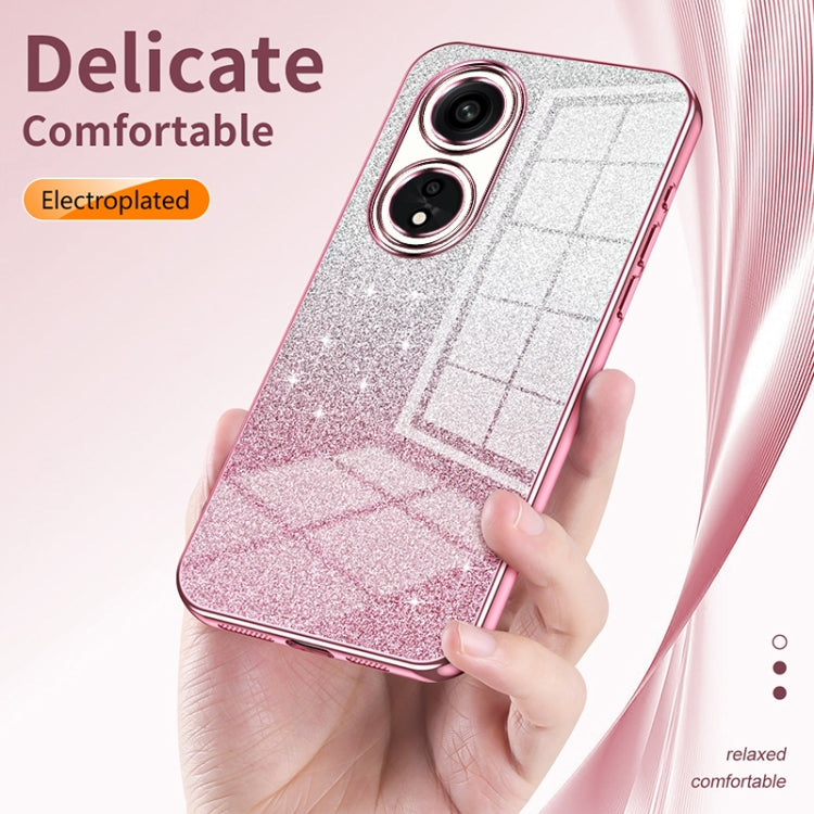 For OPPO K10 Pro Gradient Glitter Powder Electroplated Phone Case(Pink) - OPPO Cases by buy2fix | Online Shopping UK | buy2fix